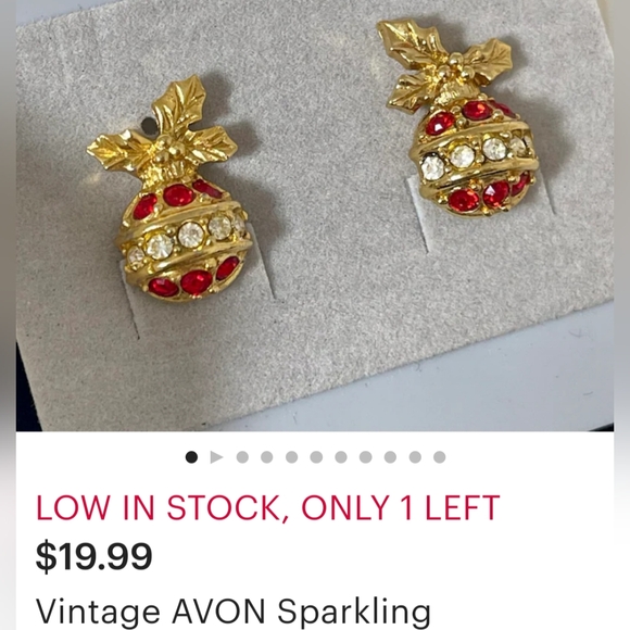 2 Pr Vintage Christmas Earrings+ FREE Snowflake Earrings AVON - Picture 12 of 13